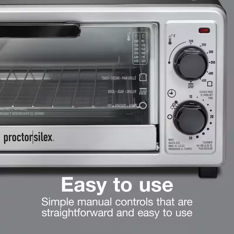 1100-Watt 4-Slice Black Toaster Oven Broiler F443080