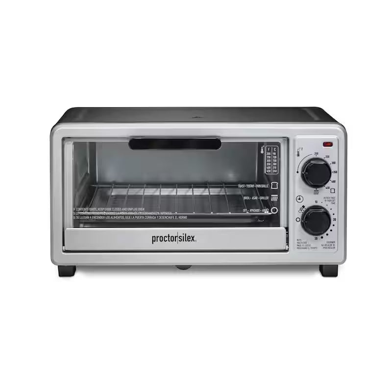 1100-Watt 4-Slice Black Toaster Oven Broiler F443080