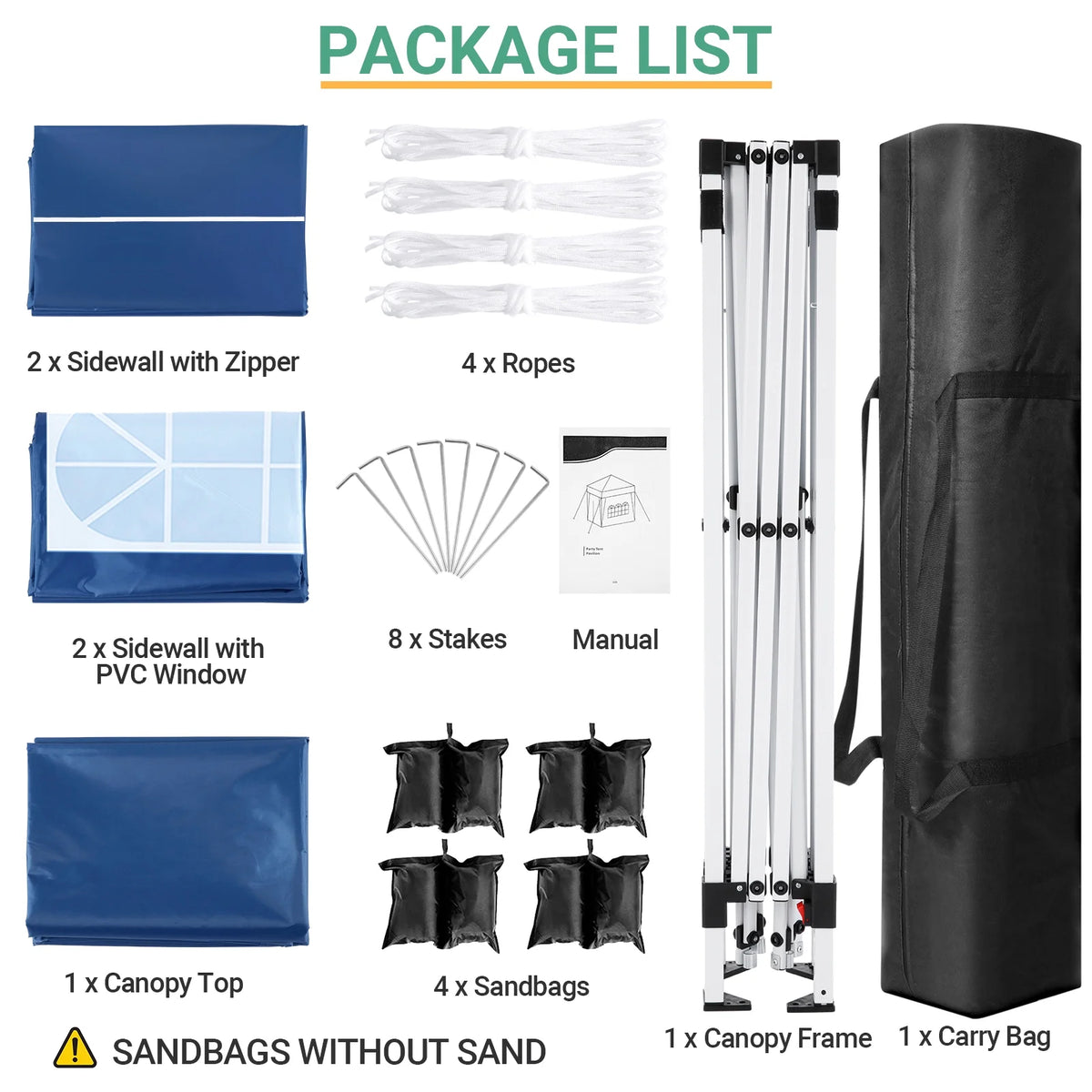 10'x10' Popup Canopy Tent with 4 Removable Sidewalls and Carry Bag X583771