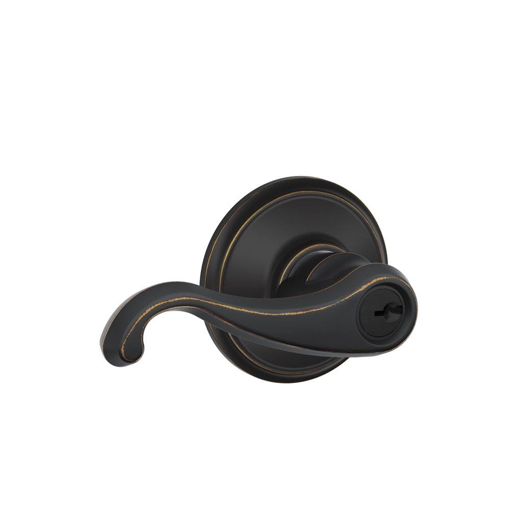 Aged Bronze Keyed Door Lever V918