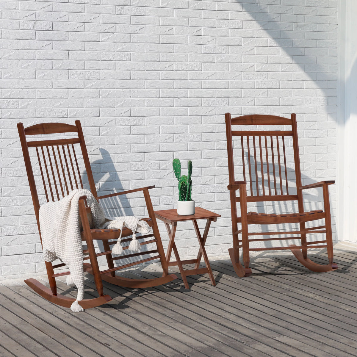 Black Wood Rocking Chair Set of 3 K68599