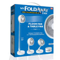 2-in-1 Adjustable Height Foldable Portable Rechargeable Floor and Table Fan M6463