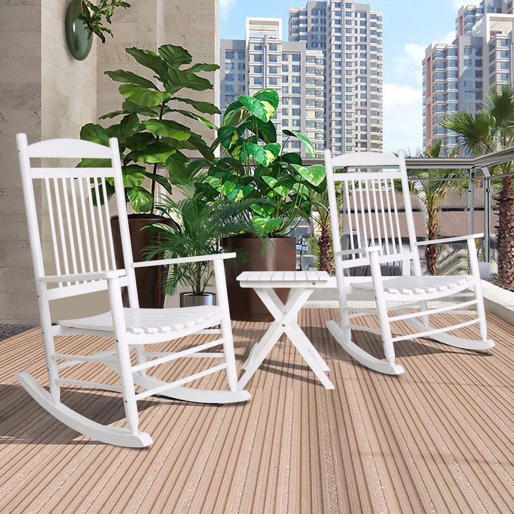 Black Wood Rocking Chair Set of 3 K68599