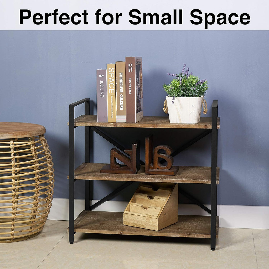 Solid Wood 3 Tier Small Bookshelf Storage Rack I4080