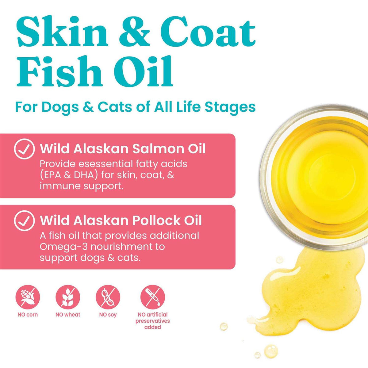 Solid Gold Fish Oil for Dogs & Cats Wild Alaskan Salmon Oil F9971