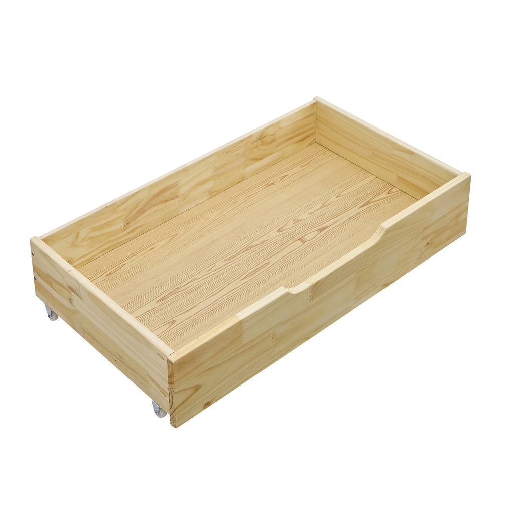 Solid Wood Under Bed Storage Drawer with 4-Wheels W157306