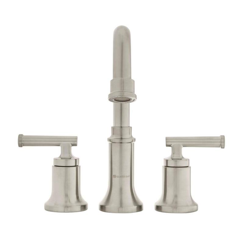 8 in. Widespread Double-Handle High-Arc Bathroom Faucet in Brushed Nickel B383