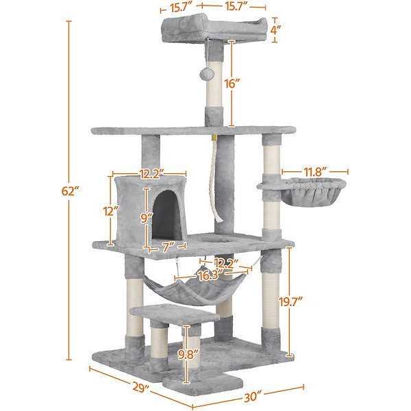 61.5-in Plush Cat Tree Condo N51302