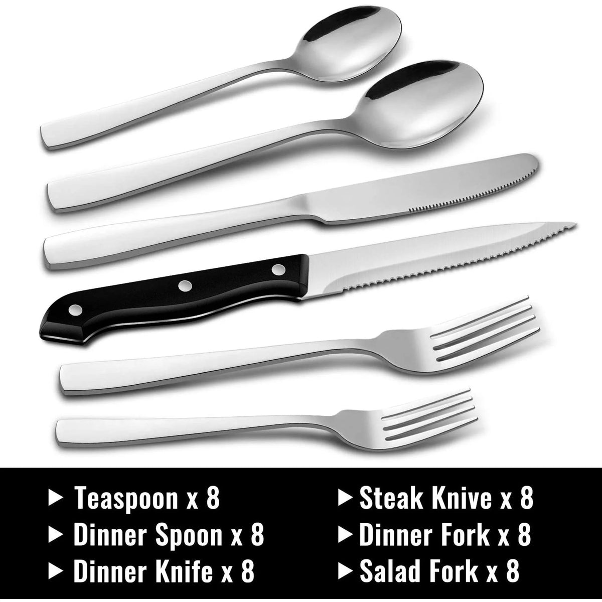 49-Piece Stainless Steel Silverware Set with Organizer H52772