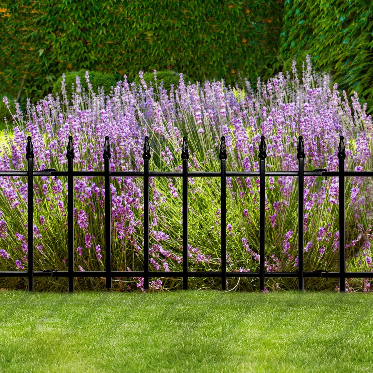 Black Powder Coated Steel Garden Border N977