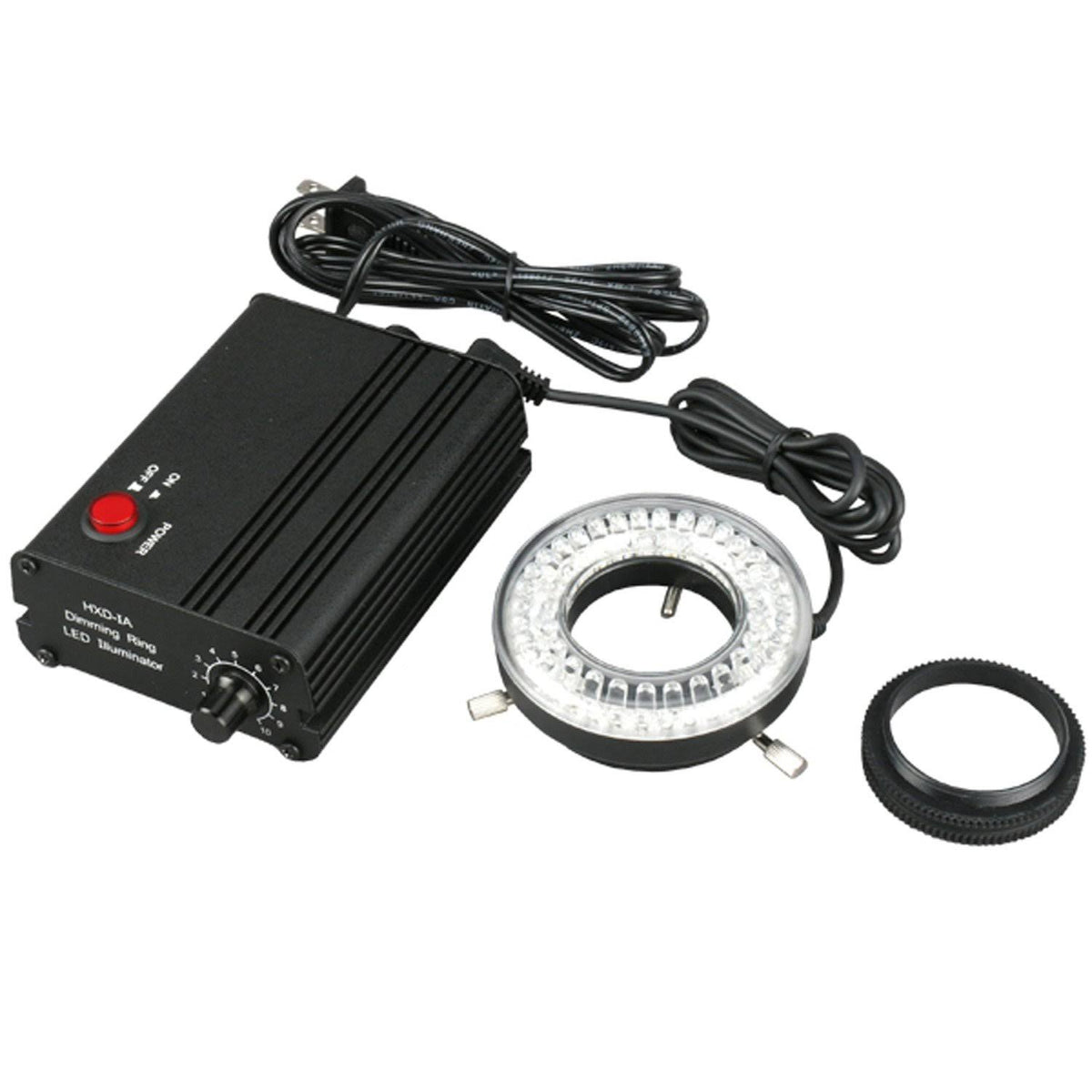 80-LED Microscope Ring Light Black Metal Body Adapter R286421