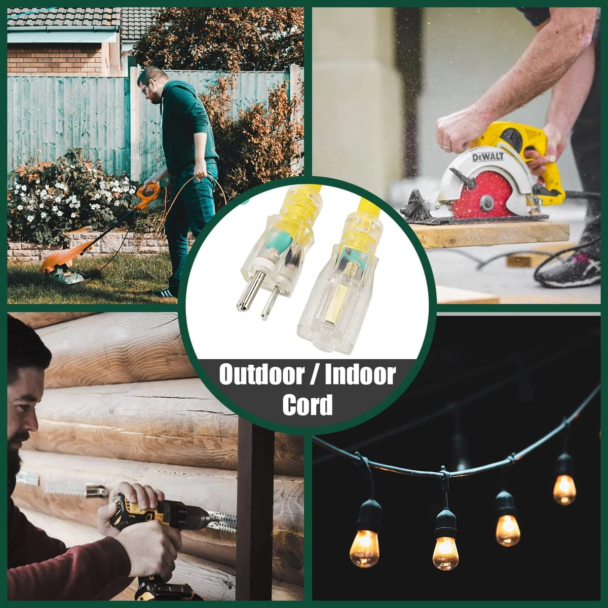 25 Ft 10/3 SJTW Yellow Outdoor/Indoor Extension Cord L263