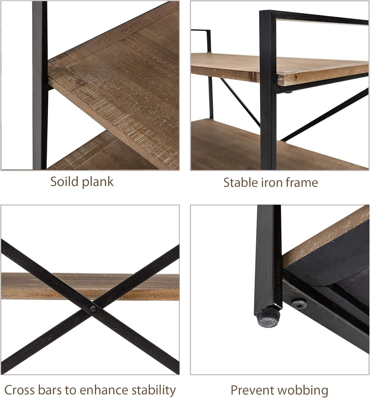 Solid Wood 3 Tier Small Bookshelf Storage Rack I4080