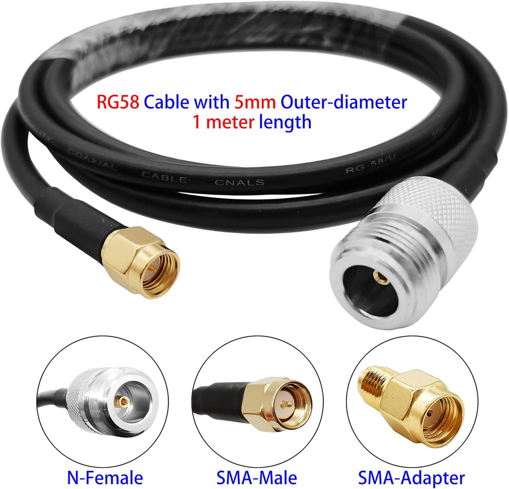 12dBi LoRa Gateway Antenna with 3.3ft N-Female to SMA-Male Extension Cable D676