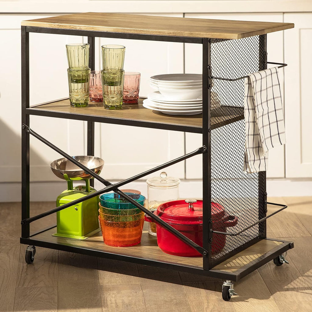 Wood Metal Serving Cart Y22227