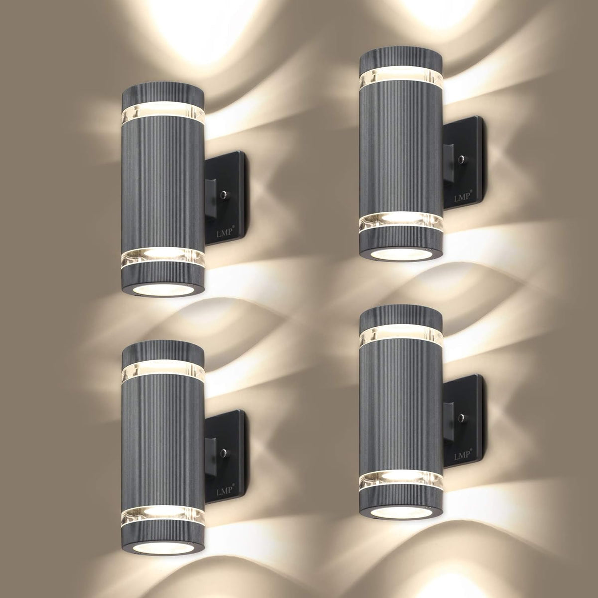 2 Pack Aluminum Waterproof LED Outdoor Wall Lights U473589