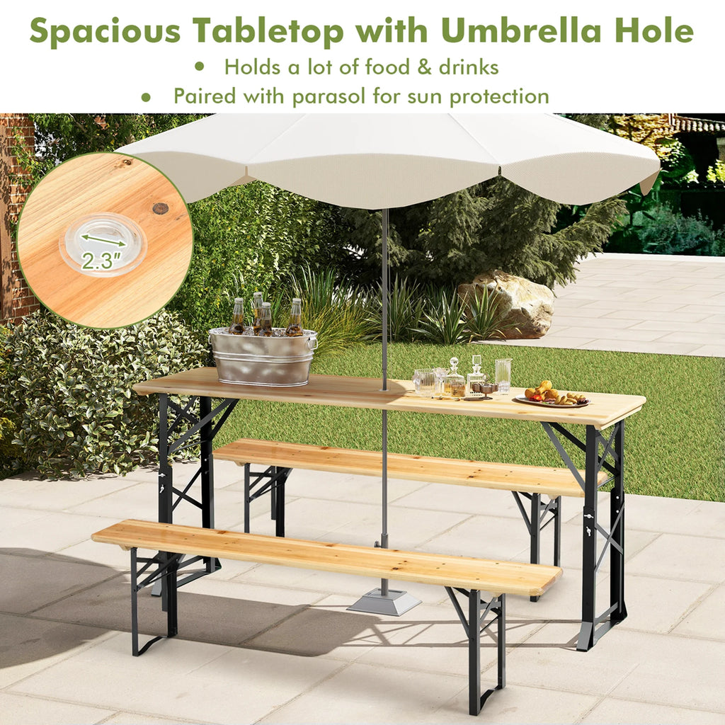 5.5 Ft Folding Wood Picnic Table H26841