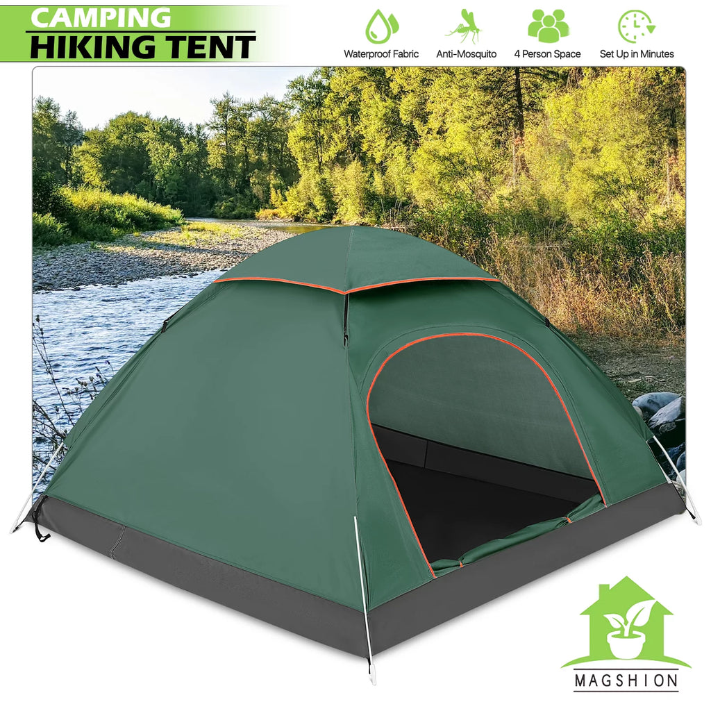 Pop Up Camping Tent with Rain Fly and Carry Bag L2638