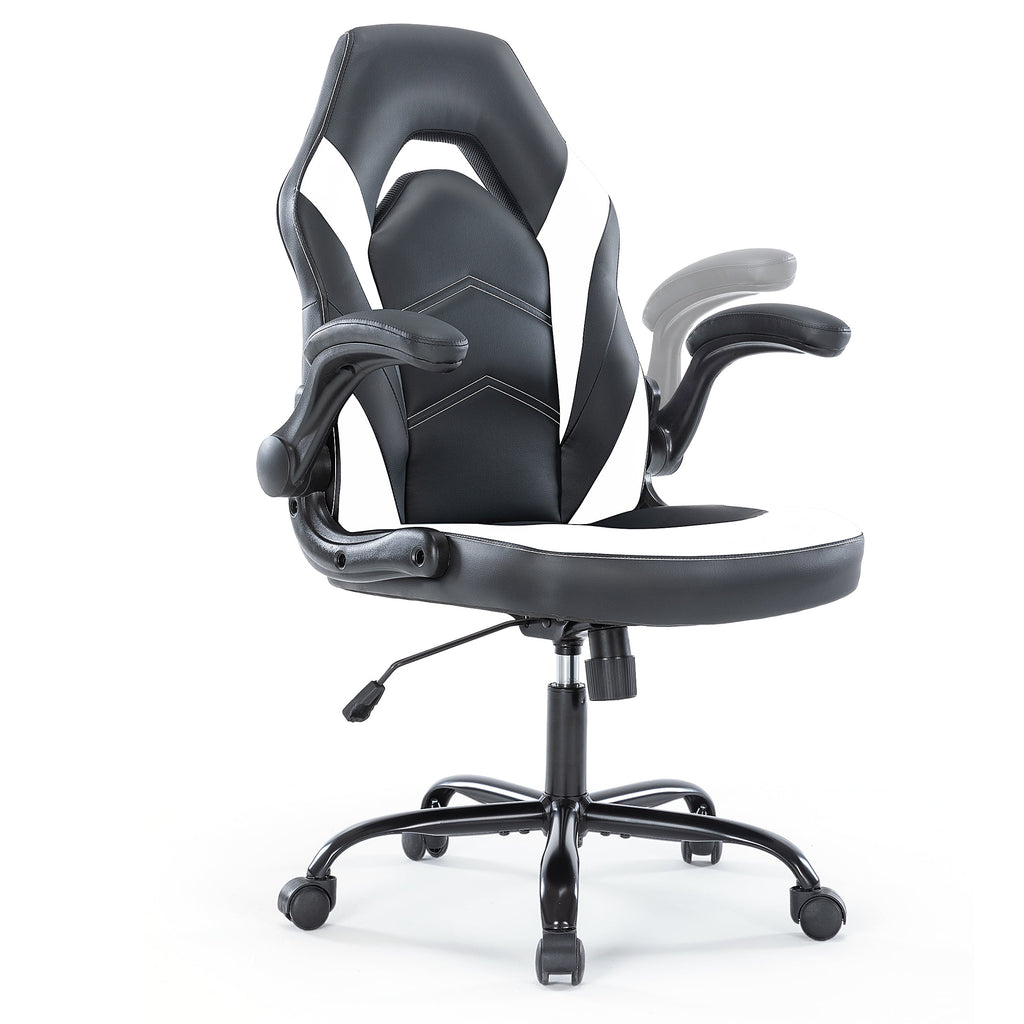 Black and White Ergonomic Office Chair with Lumbar Support E86309