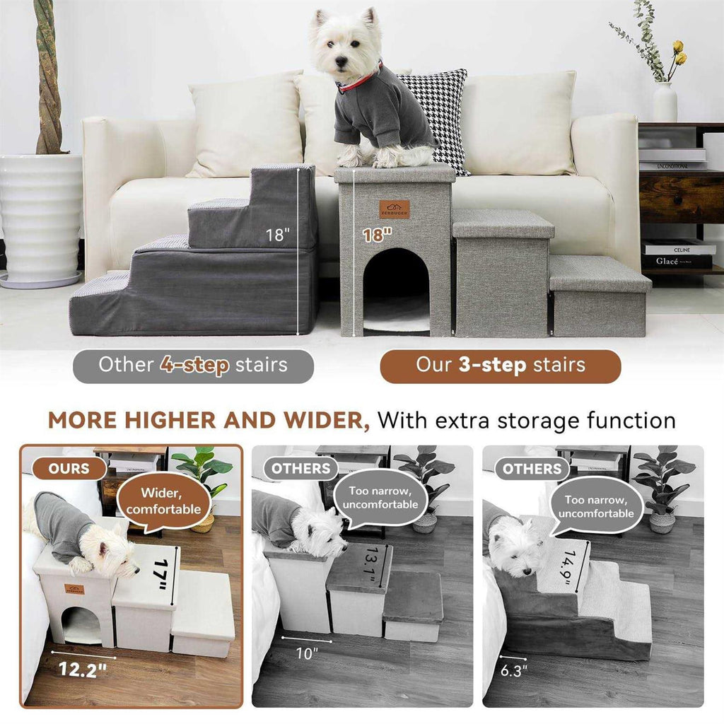 Foldable Dog Stairs with Storage Z20515