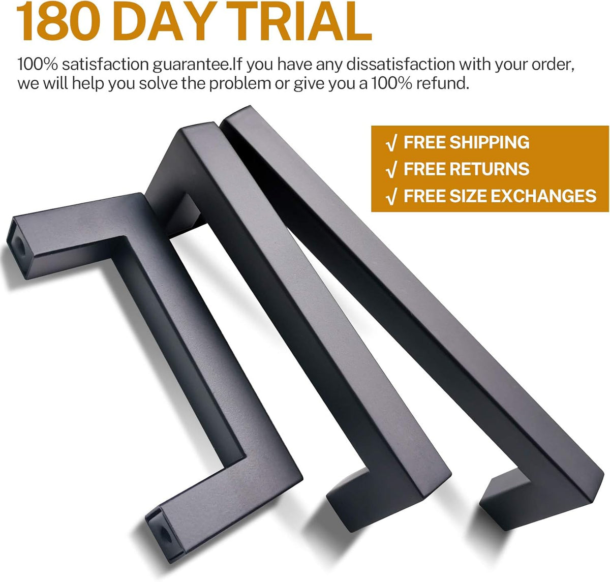 25 Pack 3-3/4 Inch Matte Black Cabinet Pulls H8664