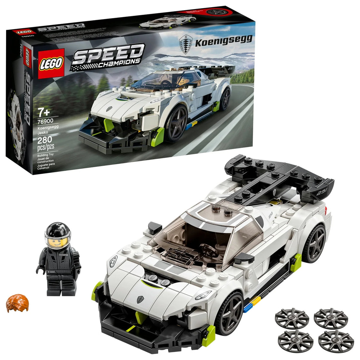 White Racing Car Building Set L322978