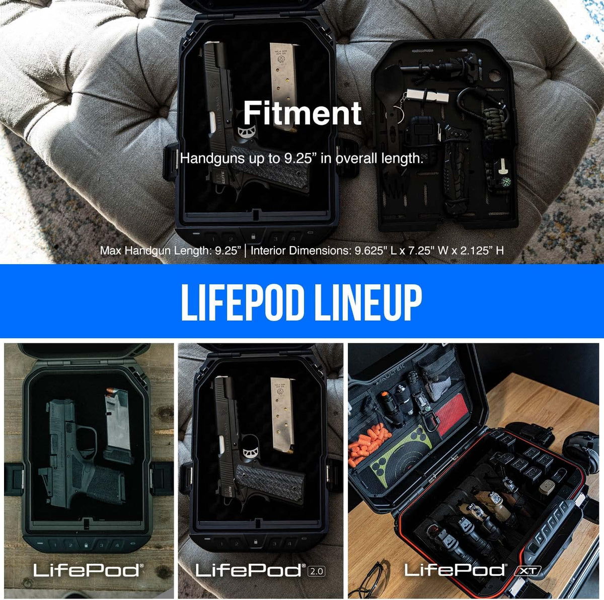 Waterproof Electronic Lock Handgun Case with Backlit Keypad T802