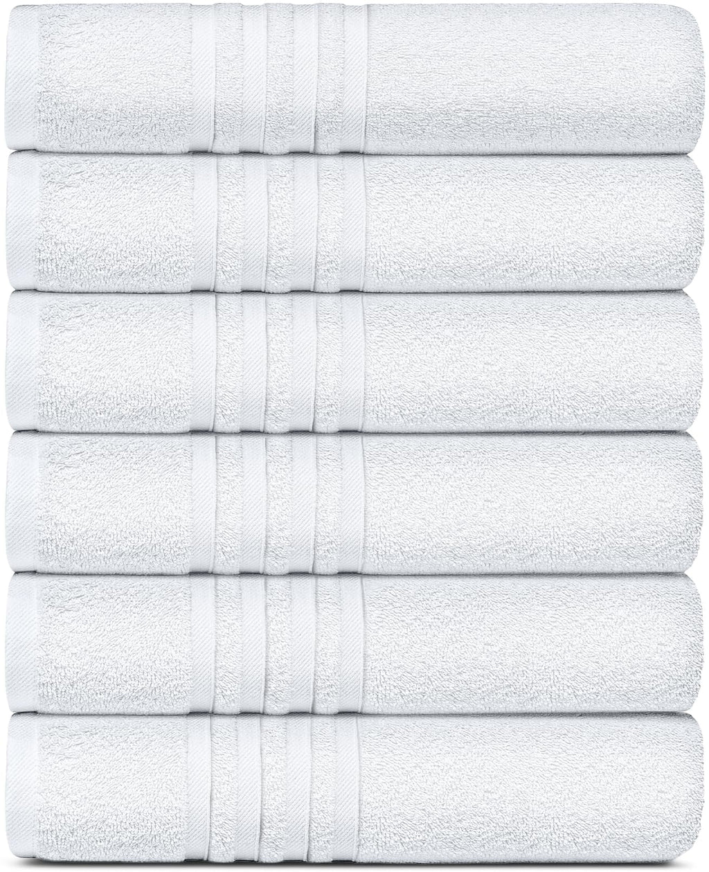 Cotton Bath Towels 24x50 Inch 6 Pack White P26850