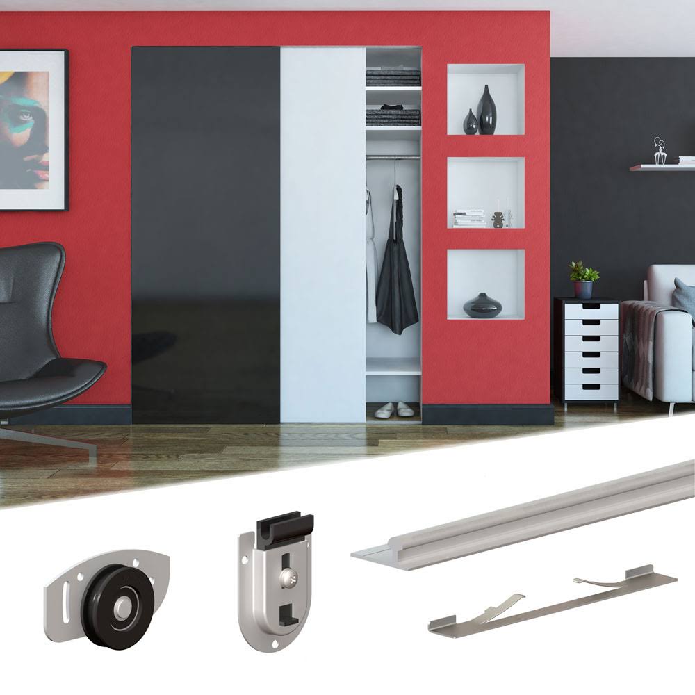 Sliding Closet Door Hardware Kit 78-Inch Tracks W45117