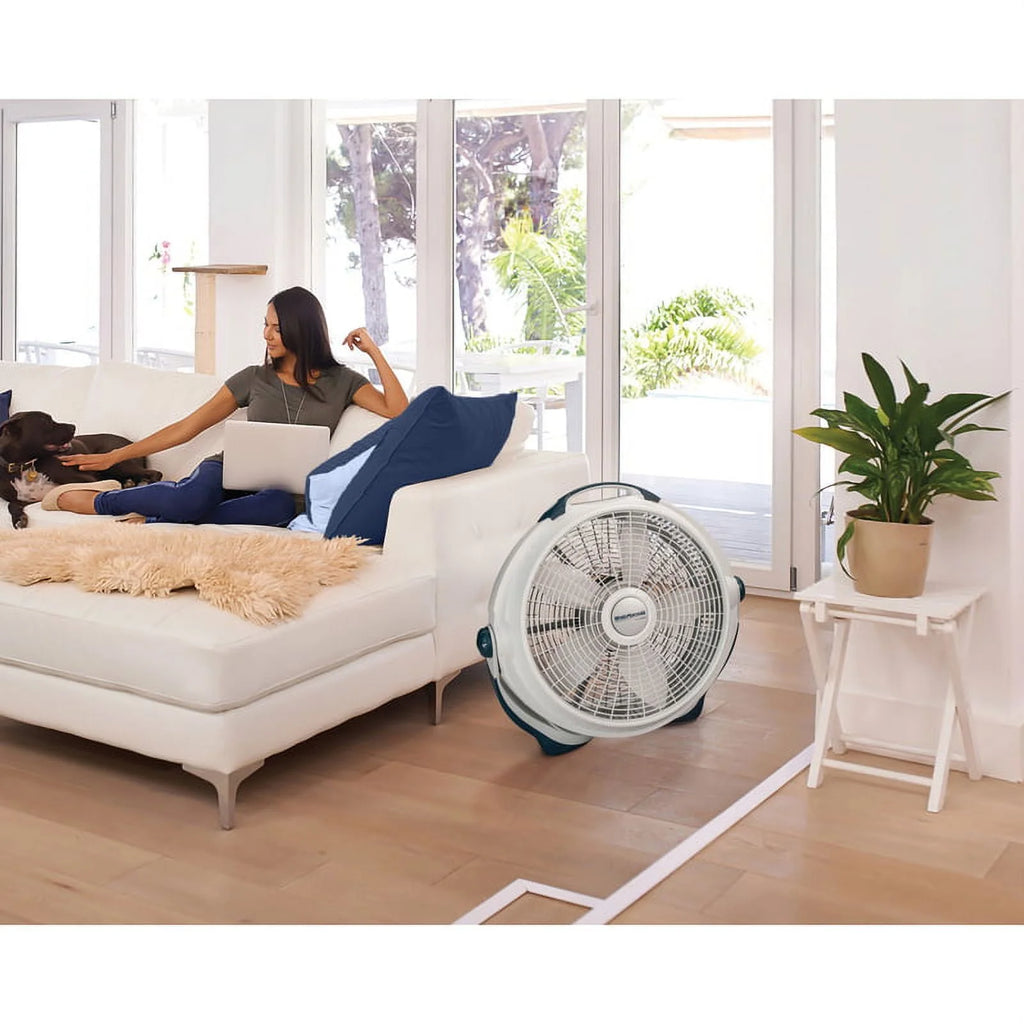 20 Pivoting Air Circulator Floor Fan, 3 Speeds, Gray V20795