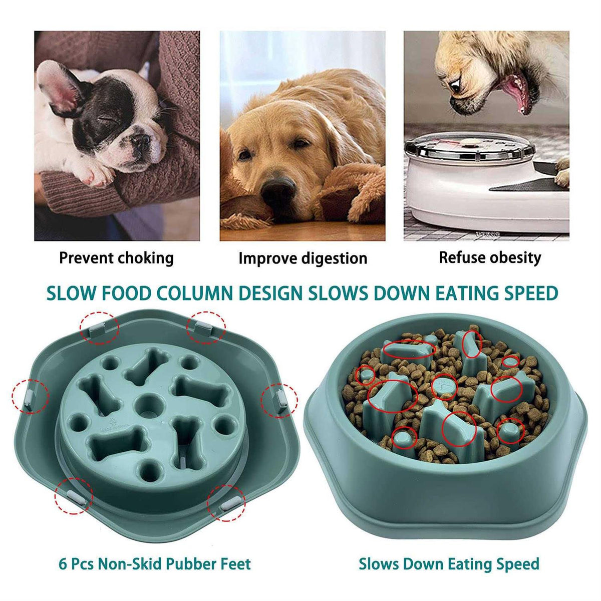 Slow Feeder Non Slip Dog Bowl E11851