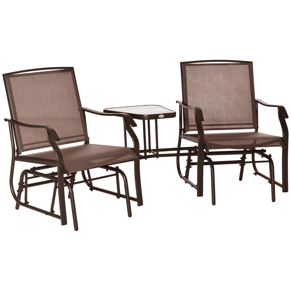 2 Person Sling Fabric Double Glider Rocker Chair with Table K5785