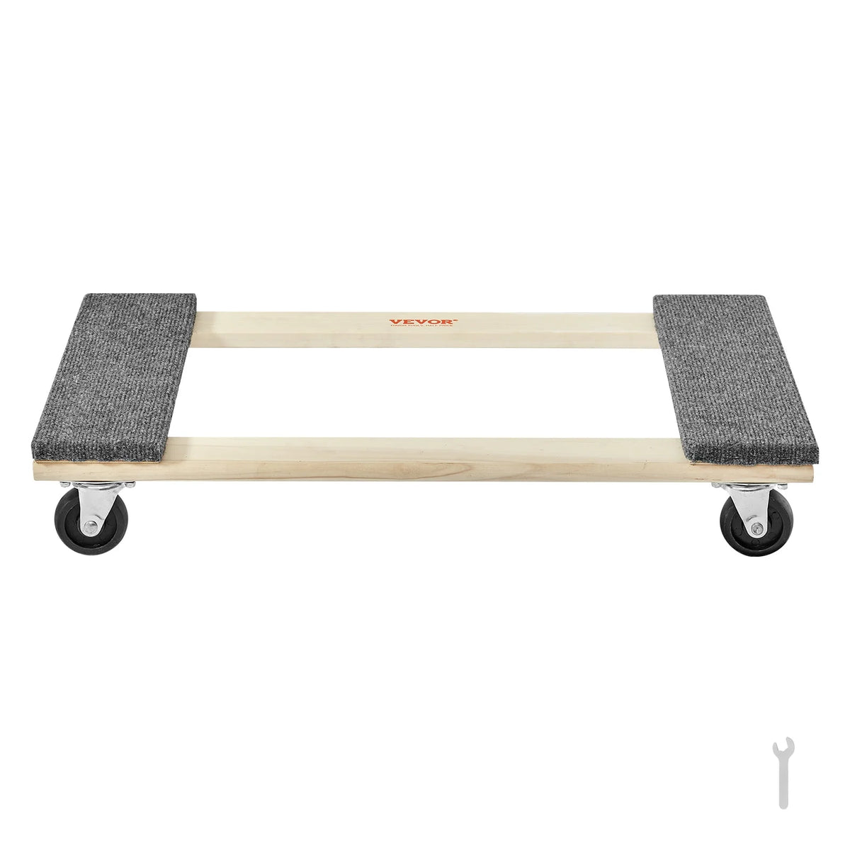 Furniture Dolly 1000 lb Capacity 4 Rolling Wheels Wood Z282143