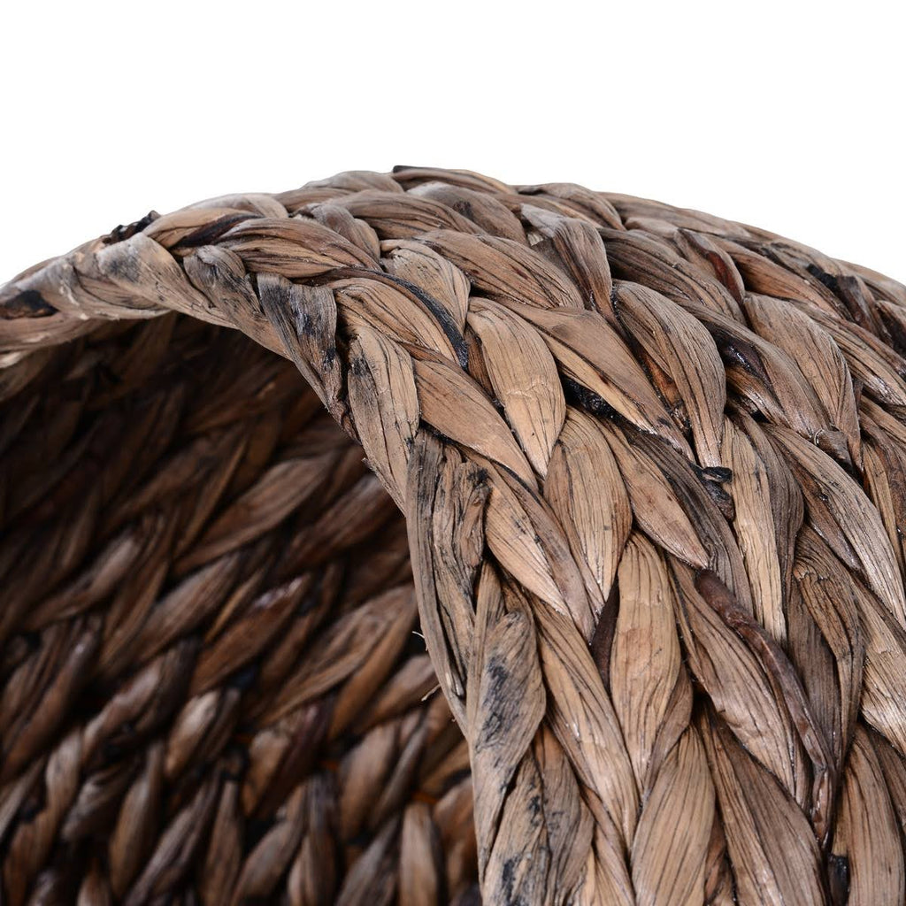 Hooded Rattan Wicker Elevated Cat House with Mat V294