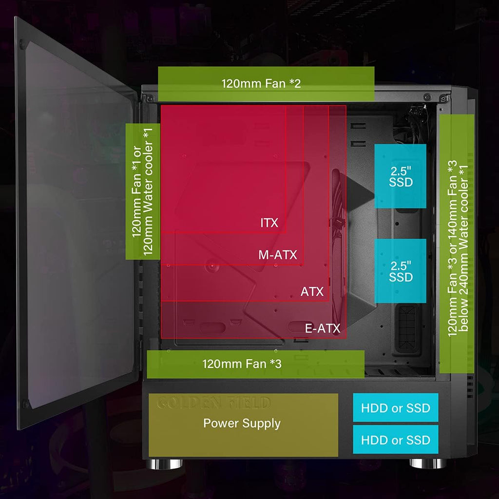 ATX Gaming PC Case with Side Window D77765