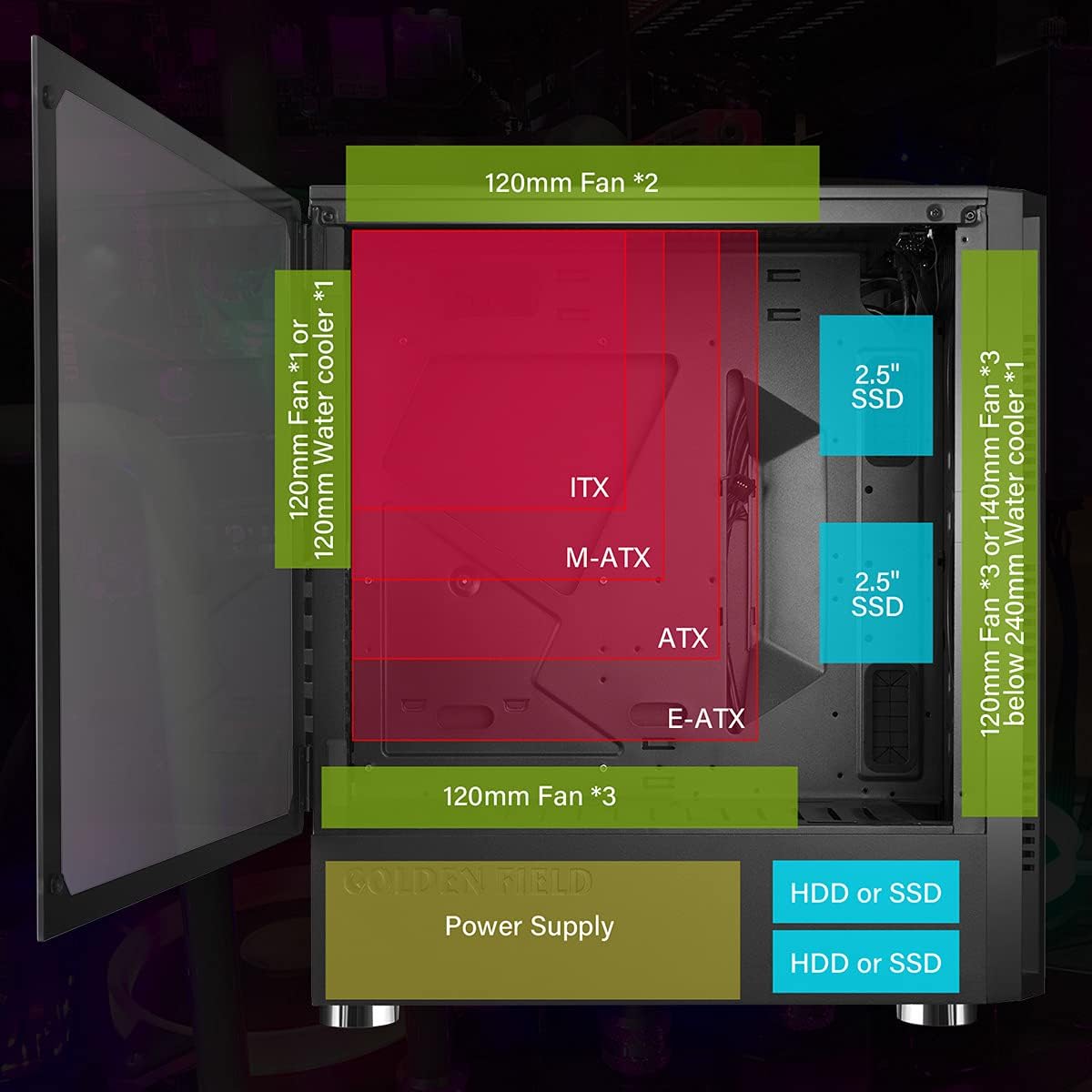 ATX Gaming PC Case with Side Window D77765