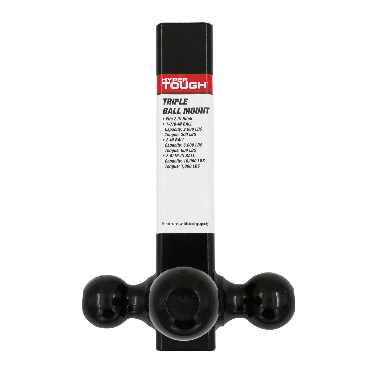 Black Steel Tri-Ball Trailer Hitch Mount H88052