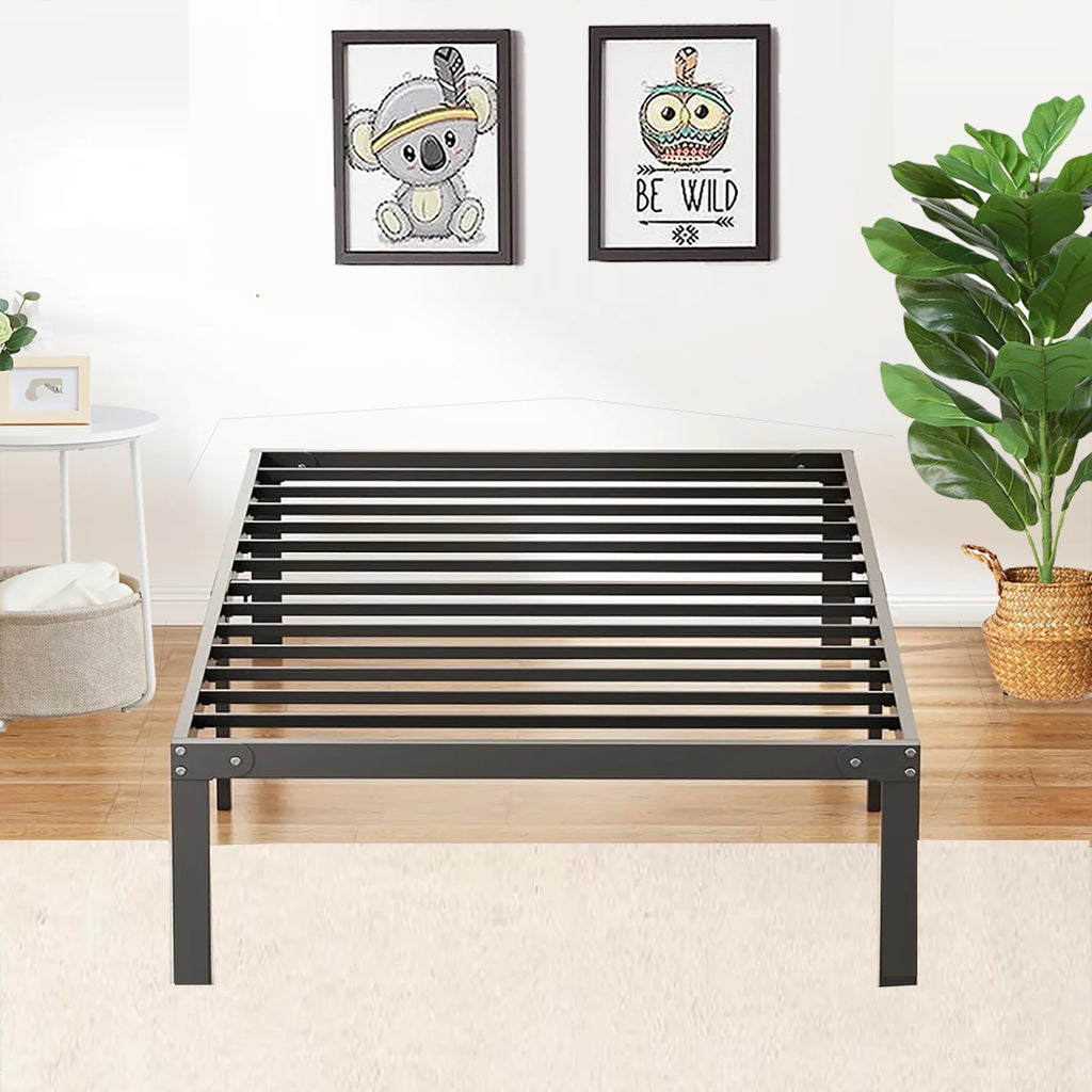 14 inch Black Metal Twin Bed Frame H936