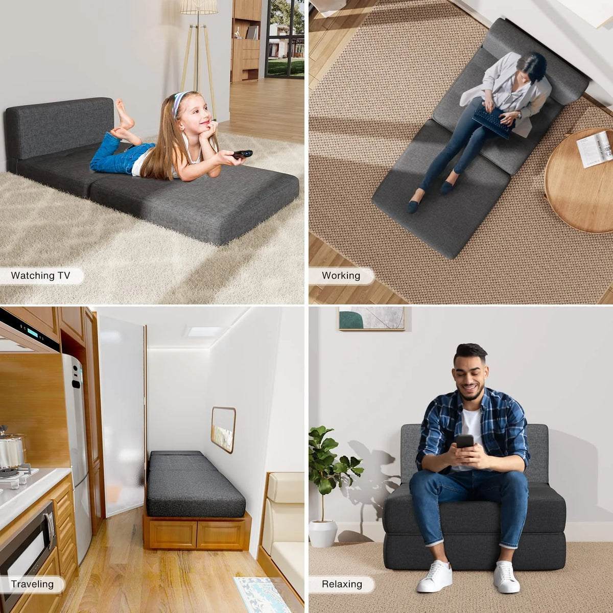 Light Gray Sleeper Sofa Bed O112380