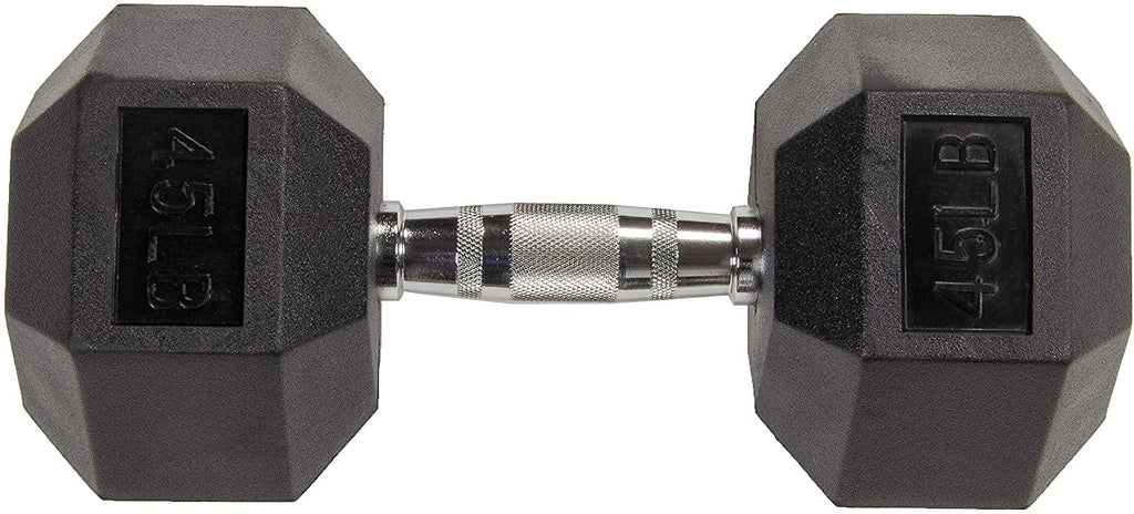 Rubber Encased Hex Dumbbells 20 Lbs. Pair C2026