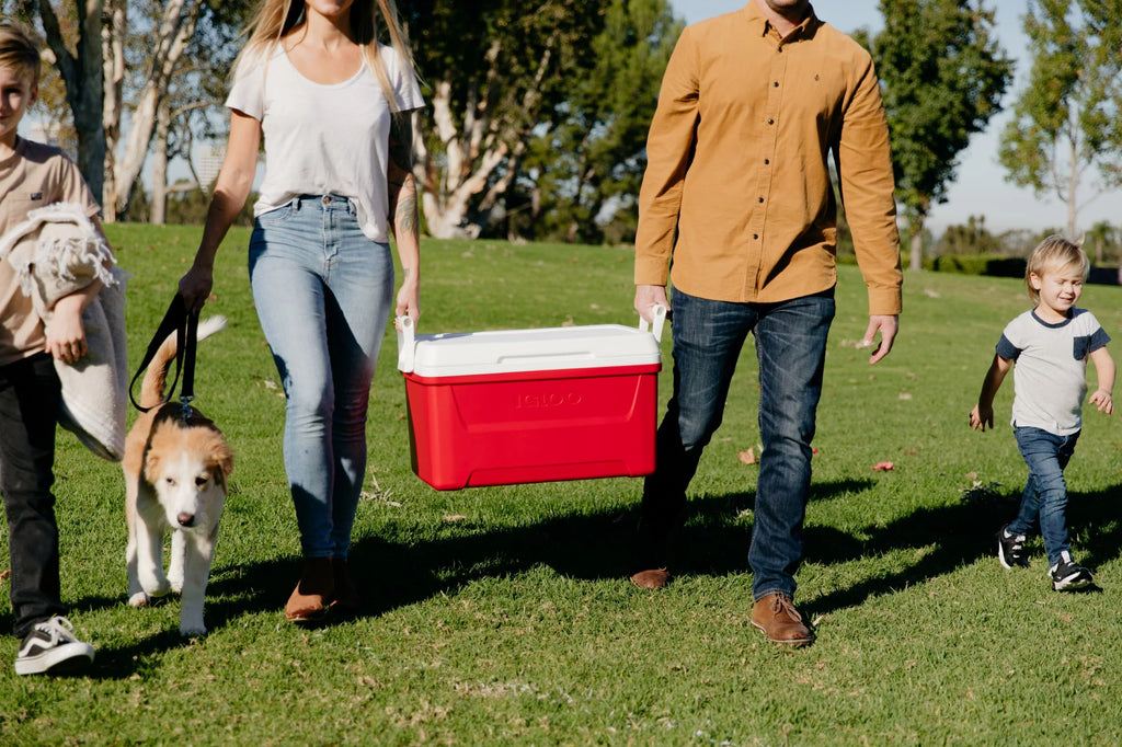 48 QT Red Ice Chest Cooler K3020