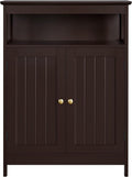 White Wooden Bathroom Floor Cabinet with Double Doors and Adjustable Shelves A6745