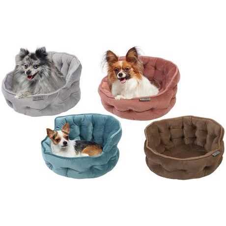 Mini Tufted Velvet Round Cuddler Pet Bed E89321