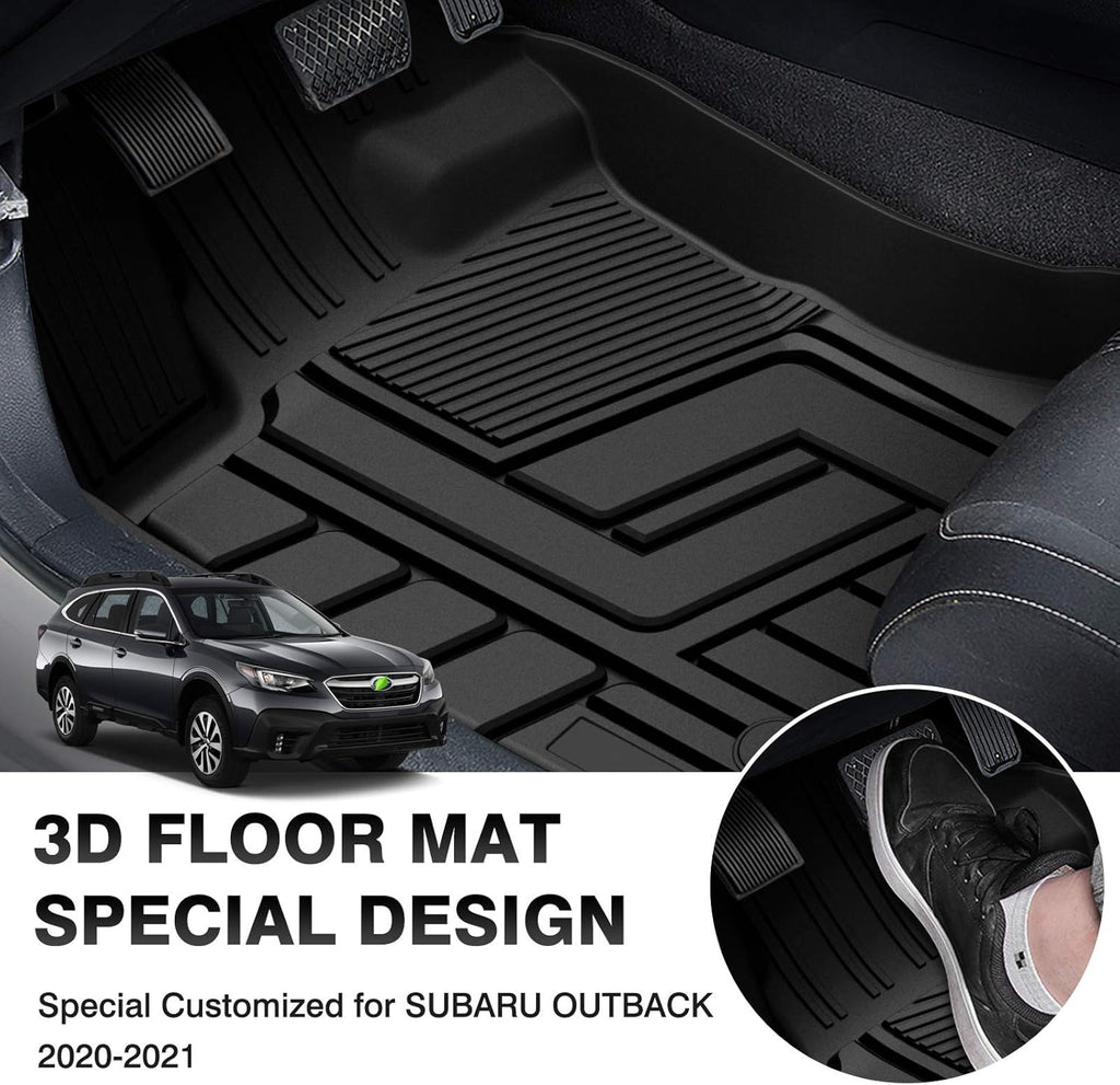 Black TPE Car Floor Mats 2 Row B7290