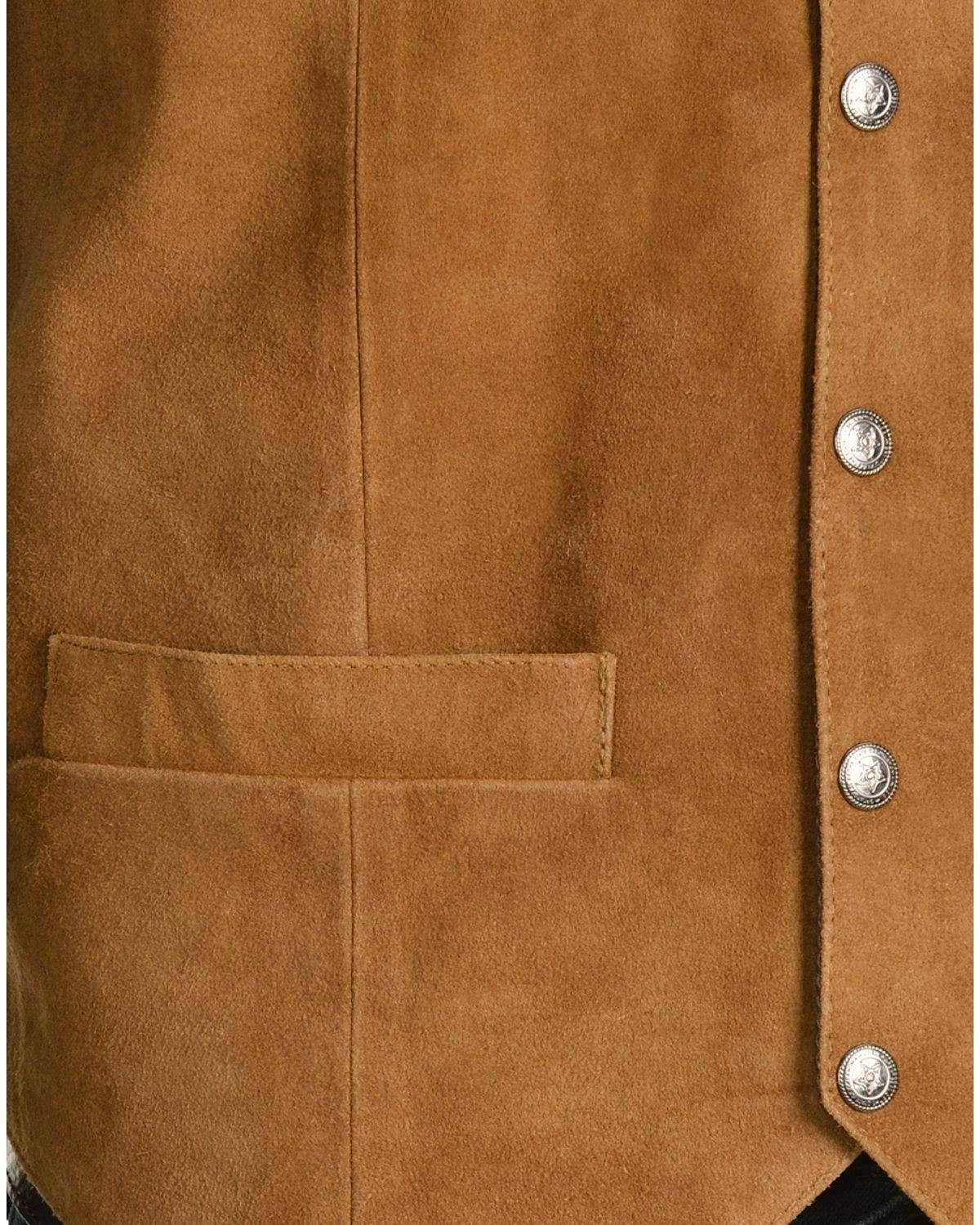 Brown Calf Suede Western Snap Vest U64764