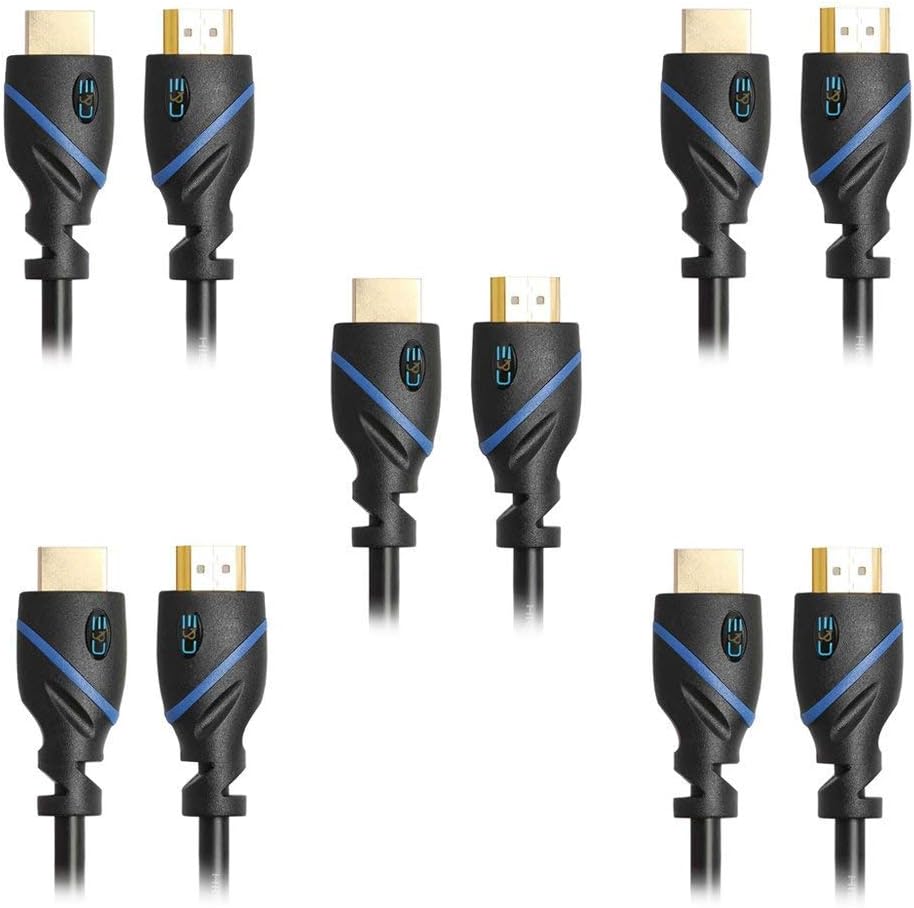 60ft High Speed HDMI Cable Male to Male with Ethernet Black Pack of 2 Q3646