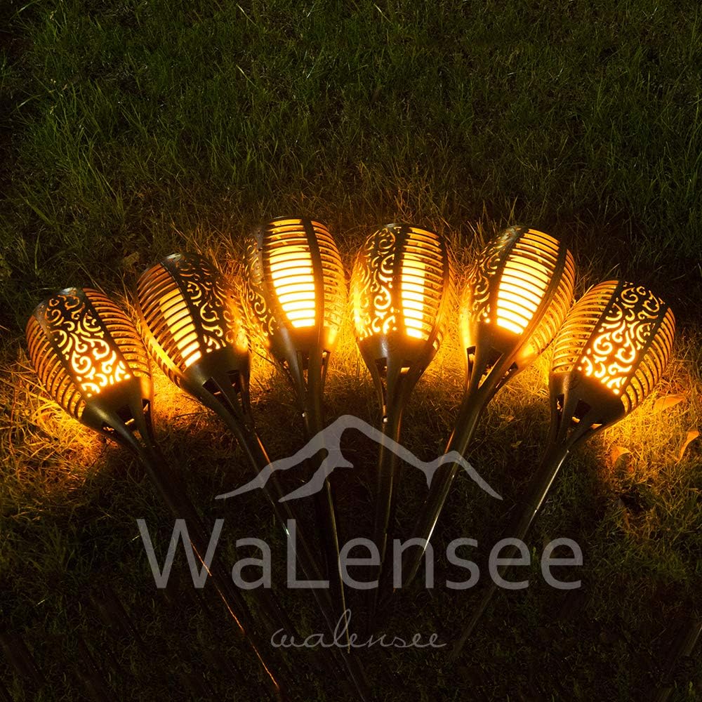 43 6 Pack 96 LED Waterproof Flickering Flames Solar Lights T133225