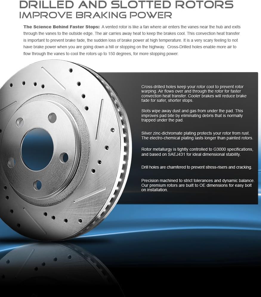 280mm 5 Lug Rear Rotors + Ceramic Pads + Clips Y535511