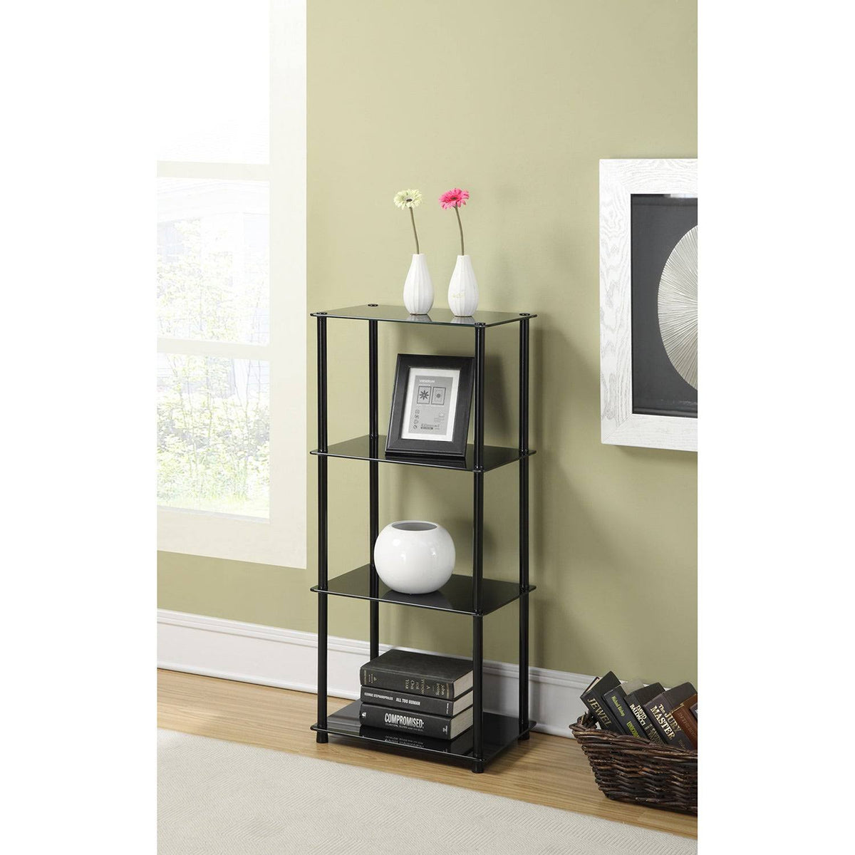 Glass 4-Tier Tower Shelf V427