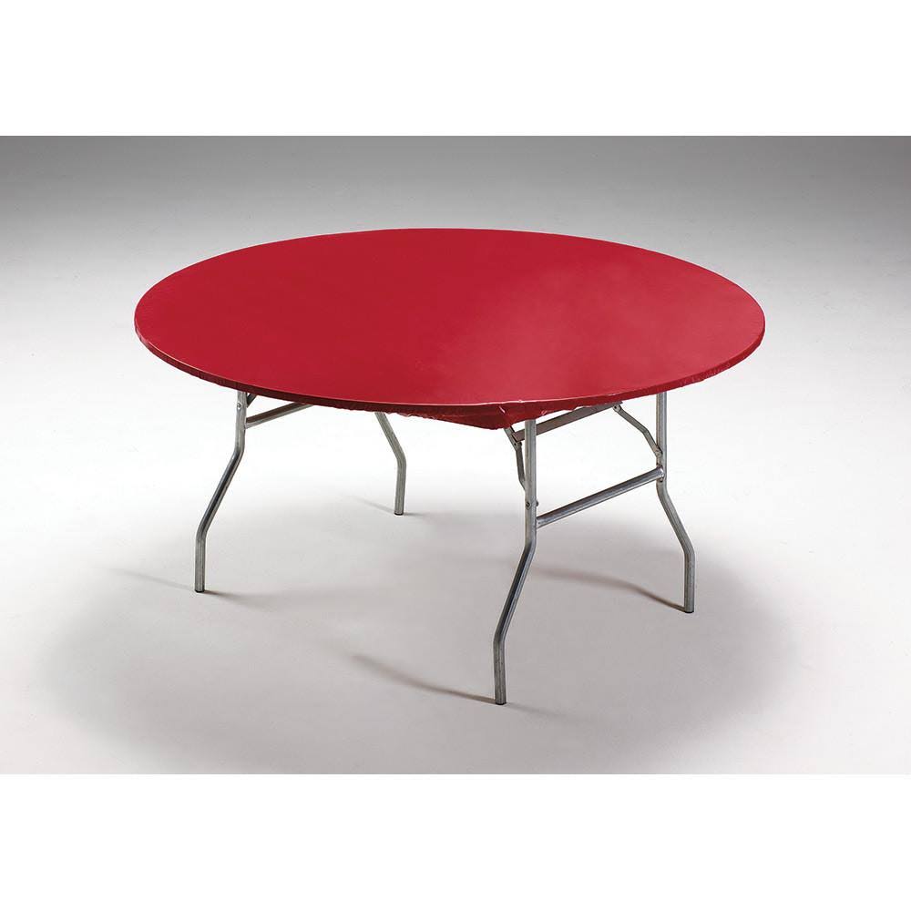 Real Red Plastic Tablecover 60 inch Round M302001